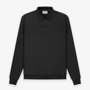 Essentials Fear Of God Long Sleeve Polo Black Sweatshirt